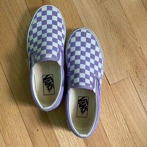 Vans Lavender Checkered Slip-on Sneakers